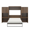 Signature Sleep Paramount Queen Wall Bed Bundle with 2 Vanity/Desk Storage Cabinets with Drawers - Columbia Walnut - Queen