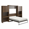 Signature Sleep Paramount Queen Wall Bed Bundle with 2 Vanity/Desk Storage Cabinets with Drawers - Columbia Walnut - Queen