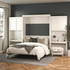 Signature Sleep Paramount Queen Wall Bed Bundle with 2 Vanity/Desk Storage Cabinets with Drawers - Ivory Oak - Queen