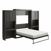 Signature Sleep Paramount Queen Wall Bed Bundle with 2 Vanity/Desk Storage Cabinets with Drawers - Espresso - Queen