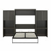 Signature Sleep Paramount Queen Wall Bed Bundle with 2 Vanity/Desk Storage Cabinets with Drawers - Espresso - Queen