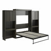 Signature Sleep Paramount Queen Wall Bed Bundle with 2 Vanity/Desk Storage Cabinets with Drawers - Espresso - Queen