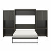 Signature Sleep Paramount Queen Wall Bed Bundle with 2 Vanity/Desk Storage Cabinets with Drawers - Espresso - Queen