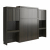 Signature Sleep Paramount Queen Wall Bed Bundle with 2 Vanity/Desk Storage Cabinets with Drawers - Espresso - Queen