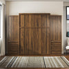 Signature Sleep Paramount Queen Wall Bed Bundle with 2 Armoire Side Cabinets - Columbia Walnut - Queen