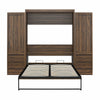 Signature Sleep Paramount Queen Wall Bed Bundle with 2 Armoire Side Cabinets - Columbia Walnut - Queen