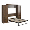 Signature Sleep Paramount Queen Wall Bed Bundle with 2 Armoire Side Cabinets - Columbia Walnut - Queen