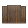 Signature Sleep Paramount Queen Wall Bed Bundle with 2 Armoire Side Cabinets - Columbia Walnut - Queen