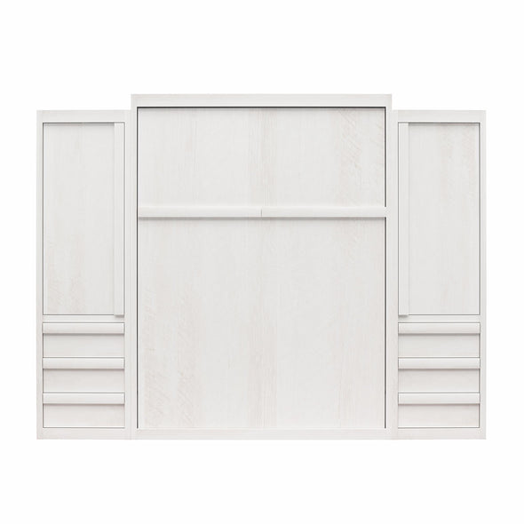 Signature Sleep Paramount Queen Wall Bed Bundle with 2 Armoire Side Cabinets - Ivory Oak - Queen