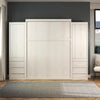 Signature Sleep Paramount Queen Wall Bed Bundle with 2 Armoire Side Cabinets - Ivory Oak - Queen