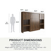 Paramount Full Wall Bed Bundle with 2 Vanity/Desk Storage Cabinets with Drawers - Columbia Walnut - Full