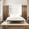 Pinnacle Queen Wall Bed Bundle with 2 Wardrobe Side Cabinets  - Columbia Walnut - Queen