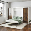 Pinnacle Full Wall Bed Bundle with 2 Wardrobe Side Cabinets  - Columbia Walnut - Full