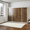 Pinnacle Full Wall Bed Bundle with 2 Wardrobe Side Cabinets  - Columbia Walnut - Full