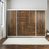 Pinnacle Full Wall Bed Bundle with 2 Wardrobe Side Cabinets  - Columbia Walnut - Full