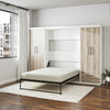 Pinnacle Full Wall Bed Bundle with 2 Wardrobe Side Cabinets  - Gray Oak - Full