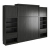 Paramount Queen Wall Bed Bundle with 2 Bedside Storage Cabinets & 8" Memory Foam Mattress - Black Oak - Queen