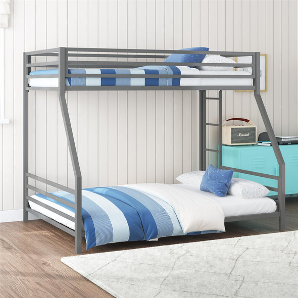 Coen Metal Bunk Bed - Silver - Twin-Over-Full