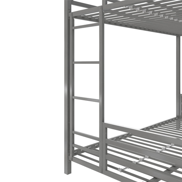 Coen Metal Bunk Bed - Silver - Twin-Over-Full