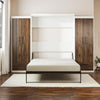 Pinnacle Queen Wall Bed Bundle, Queen Bed, 8in Memory Foam Mattress, 2 Cabinets  - Columbia Walnut - Queen