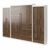 Pinnacle Queen Wall Bed Bundle with 2 Wardrobe Side Cabinets  - Columbia Walnut - Queen