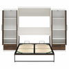 Pinnacle Queen Wall Bed Bundle with 2 Wardrobe Side Cabinets  - Columbia Walnut - Queen