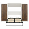 Pinnacle Queen Wall Bed Bundle with 2 Wardrobe Side Cabinets  - Columbia Walnut - Queen