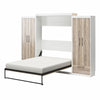 Pinnacle Queen Wall Bed Bundle with 2 Wardrobe Side Cabinets  - Gray Oak - Queen