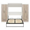 Pinnacle Queen Wall Bed Bundle with 2 Wardrobe Side Cabinets  - Gray Oak - Queen