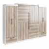 Pinnacle Queen Wall Bed Bundle with 2 Wardrobe Side Cabinets  - Gray Oak - Queen