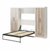 Pinnacle Full Wall Bed Bundle with 2 Wardrobe Side Cabinets  - Gray Oak - Full