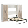 Pinnacle Full Wall Bed Bundle with 2 Wardrobe Side Cabinets  - Gray Oak - Full