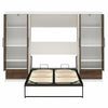 Pinnacle Full Wall Bed Bundle with 2 Wardrobe Side Cabinets  - Columbia Walnut - Full