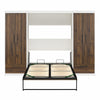 Pinnacle Full Wall Bed Bundle with 2 Wardrobe Side Cabinets  - Columbia Walnut - Full