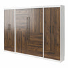 Pinnacle Full Wall Bed Bundle with 2 Wardrobe Side Cabinets  - Columbia Walnut - Full