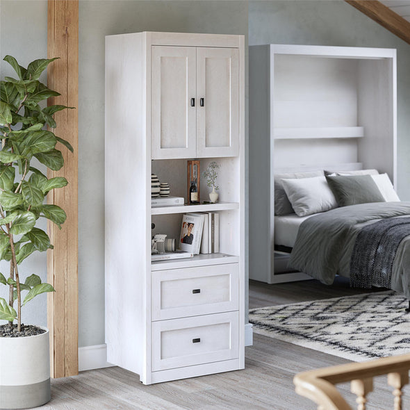 Farmington Bedside Storage Cabinet with Touch Sensor LED Lighting - Ivory Oak