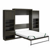 Paramount Queen Wall Bed Bundle with 2 Bedside Storage Cabinets & 8" Memory Foam Mattress - Espresso - Queen