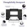 Paramount Queen Wall Bed Bundle with 2 Bedside Storage Cabinets & 8" Memory Foam Mattress - Black Oak - Queen