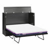 Paramount Queen Trifold Cabinet Bed with Mattress and Storage Drawers - Black Oak - Queen