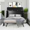 Paramount Queen Trifold Cabinet Bed with Mattress and Storage Drawers - Black Oak - Queen