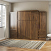 Paramount Armoire Wardrobe Storage Cabinet with Drawers - Columbia Walnut