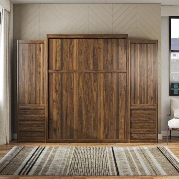 Paramount Armoire Wardrobe Storage Cabinet with Drawers - Columbia Walnut