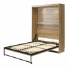 Impressions Full Wall Bed with Gallery Shelf & Touch Sensor LED Lighting - Natural