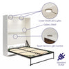 Impressions Full Wall Bed with Gallery Shelf & Touch Sensor LED Lighting - Natural