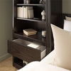 Paramount Single Bedside Bookcase with Pullout Nightstand and Storage - Espresso