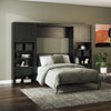 Paramount Full Murphy Bed Bundle with 2 Bedside Bookcase Cabinets & Slide-Out Nightstands - Black Oak - Full