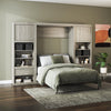 Paramount Full Murphy Bed Bundle with 2 Bedside Bookcase Cabinets & Slide-Out Nightstands - Gray Oak - Full