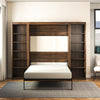 Signature Sleep Paramount Full Murphy Bed Bundle with 2 Open Storage Side Cabinets - Columbia Walnut - Full