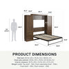 Signature Sleep Paramount Queen Murphy Bed Bundle with 2 Armoire Side Cabinets - Columbia Walnut - Queen