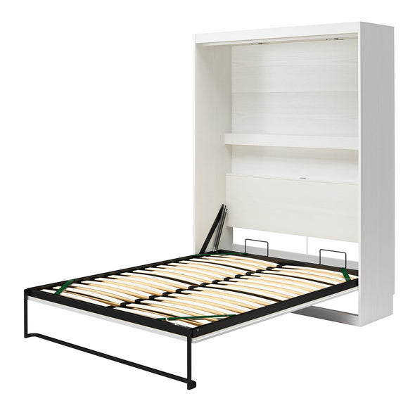 Signature Sleep Impressions Queen Murphy Bed with Gallery Shelf & Touch Sensor LED Lighting, - White - Queen